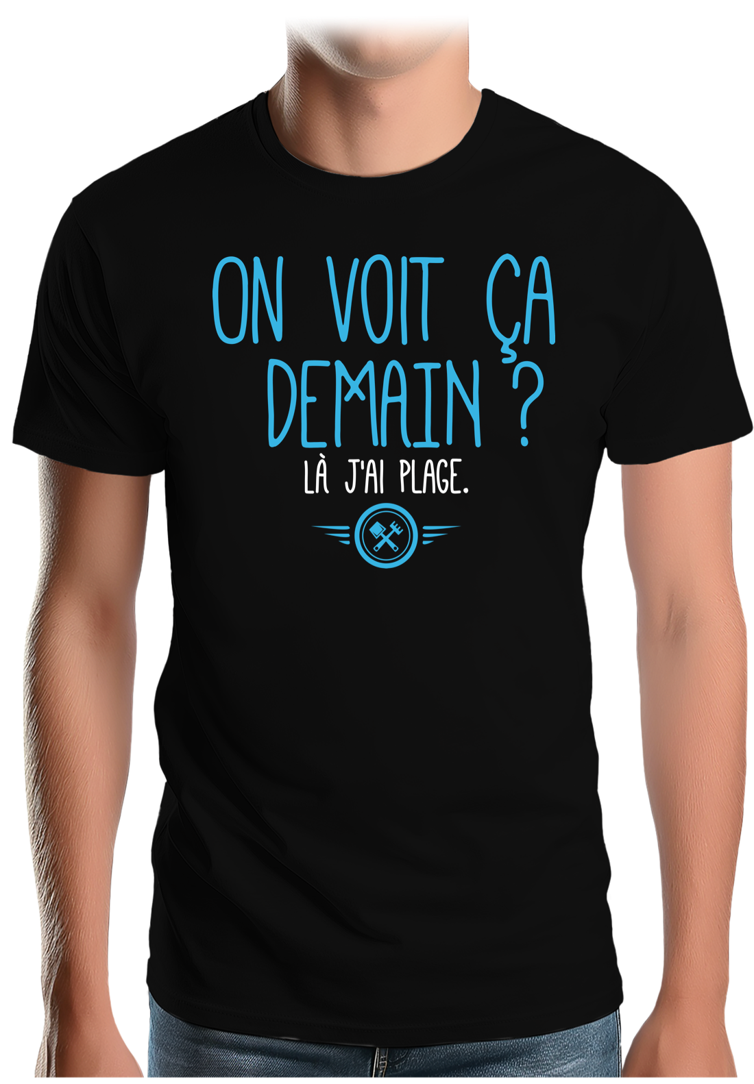 T-Shirt Homme On voit ça demain ? Là j'ai plage