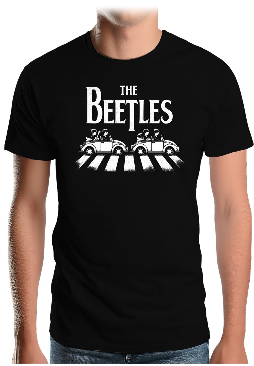 T-Shirt Homme The beetles, voiture coccinelle qui traverse