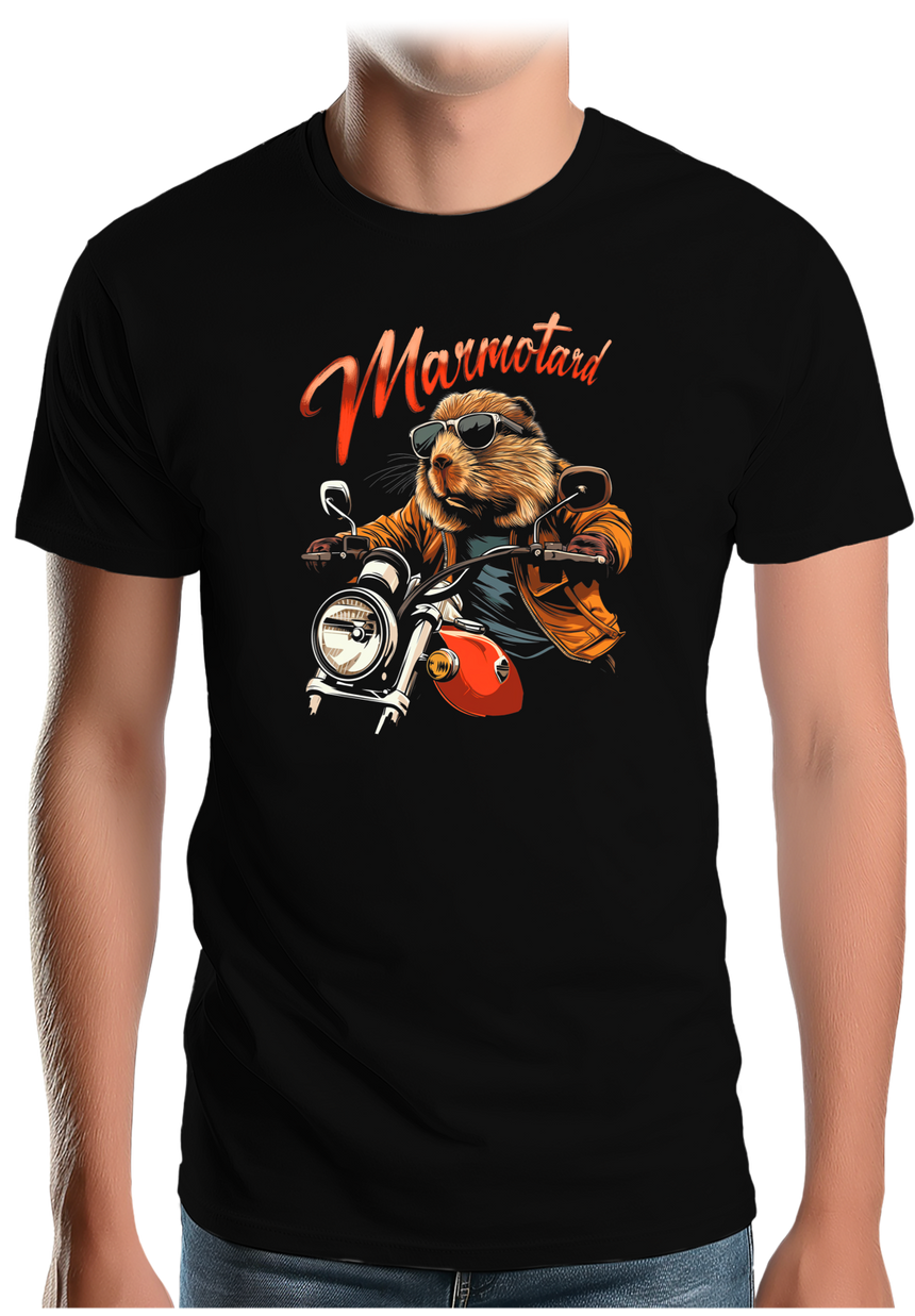 T-Shirt Homme Marmotte en moto