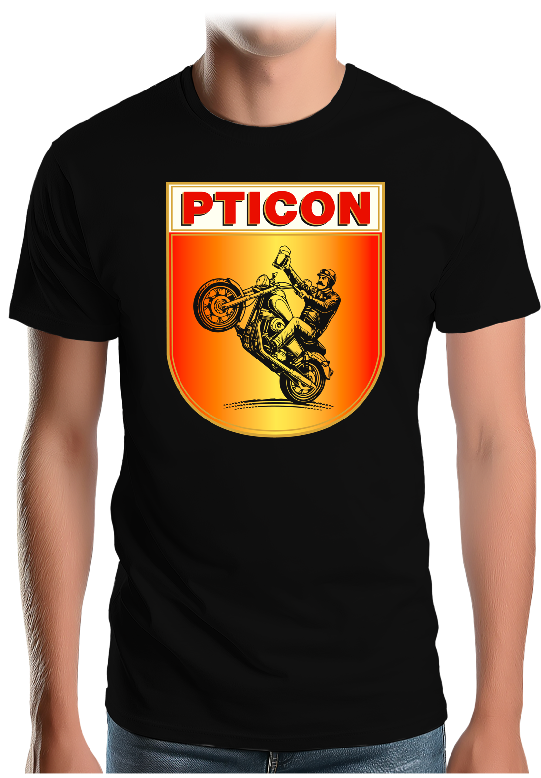 T-Shirt Homme Pticon la bière des motards fou