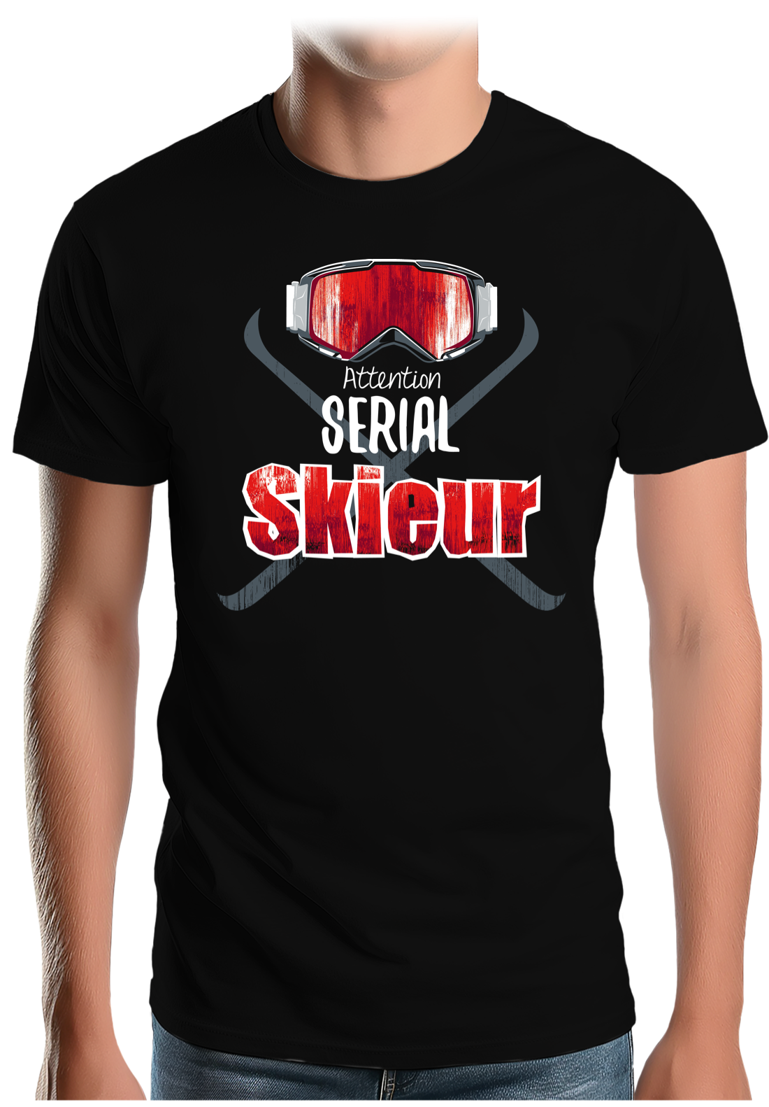 T-Shirt Homme Attention serial skieur