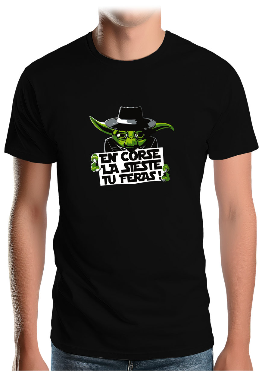 T-Shirt Homme En Corse la sieste tu feras yoda