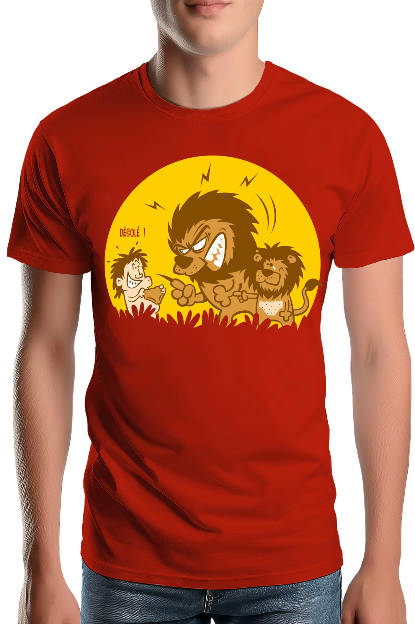 T-Shirt Homme Lion et bébé