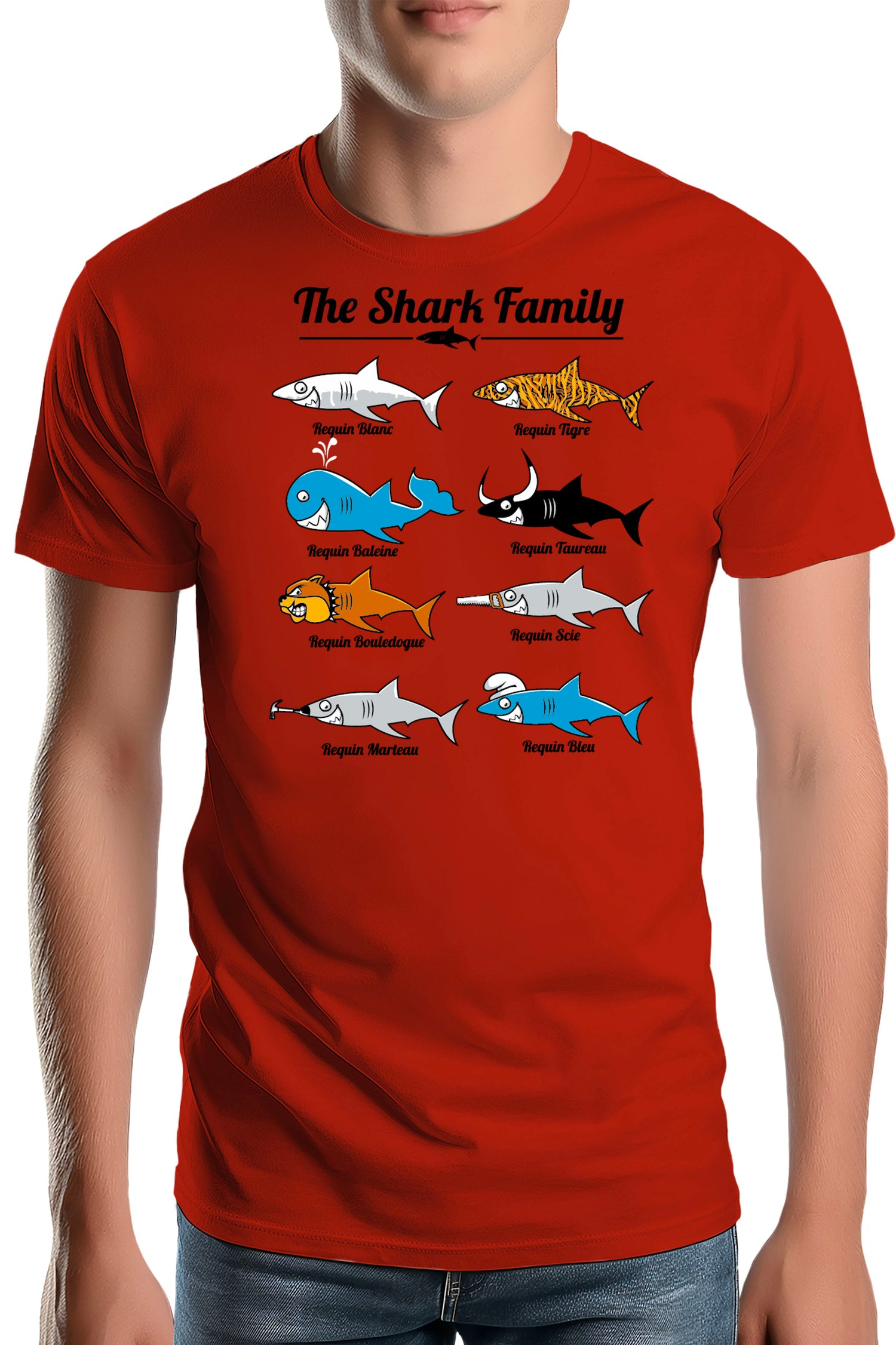T-Shirt Homme La famille requin