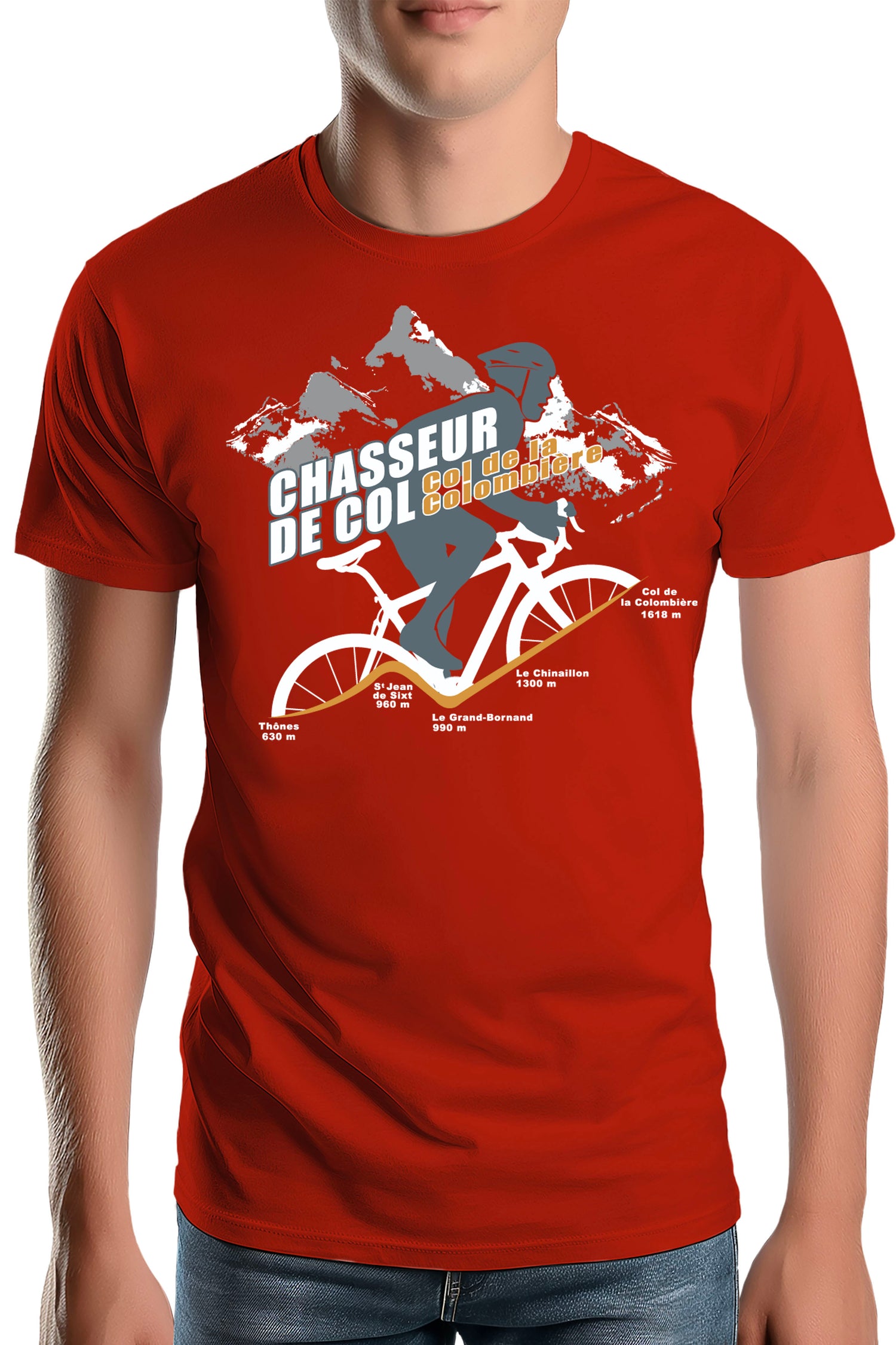 T-Shirt Homme Vélo Chasseur de Col Colombière
