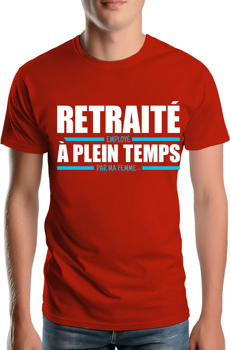 T-Shirt Homme Retraité, employé à plein temps