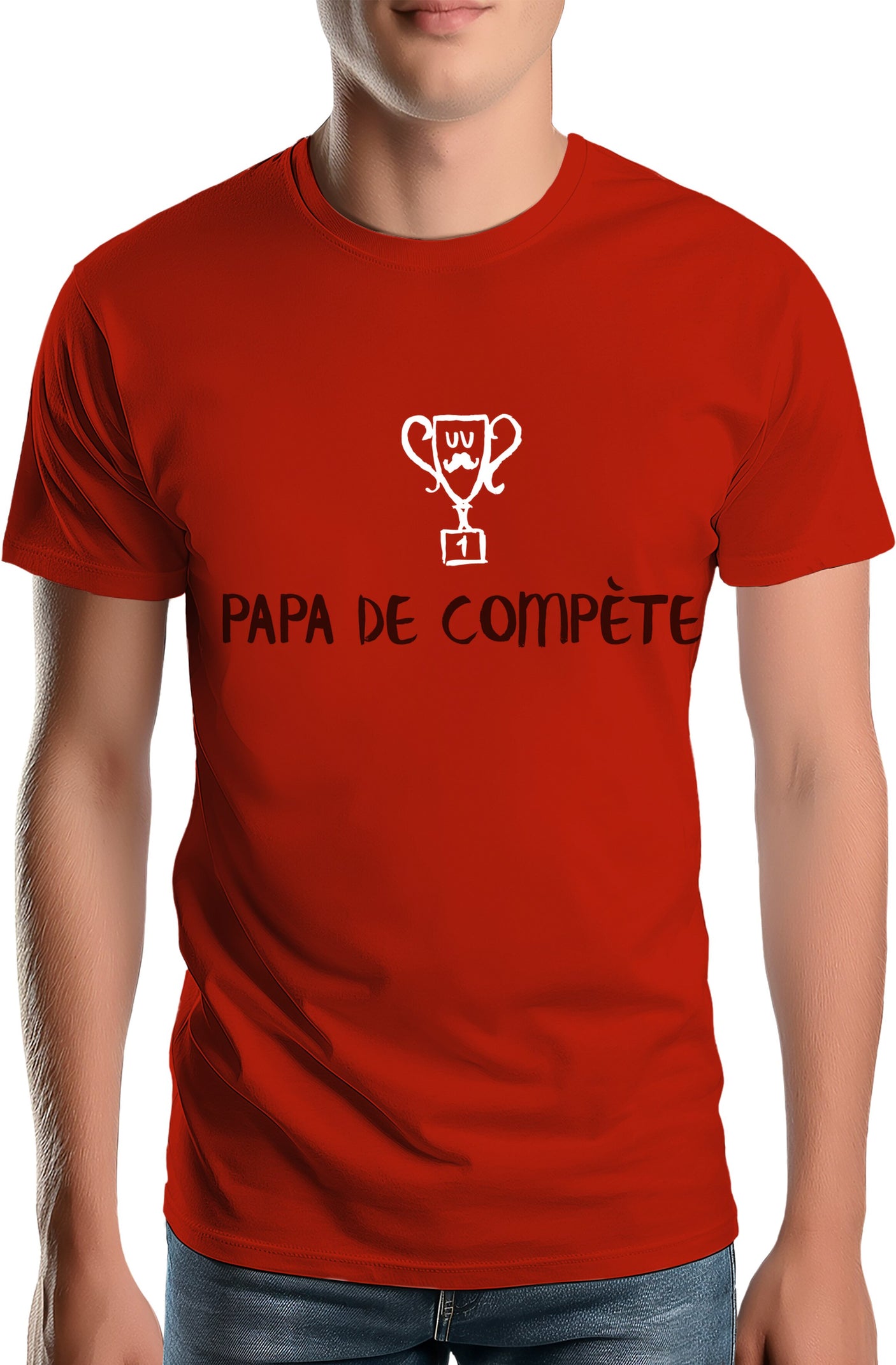 T-Shirt Homme Un super papa de compète (encre gonflante)