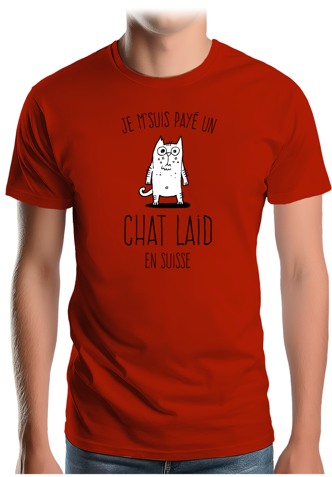 T-Shirt Homme Un chat laid en suisse