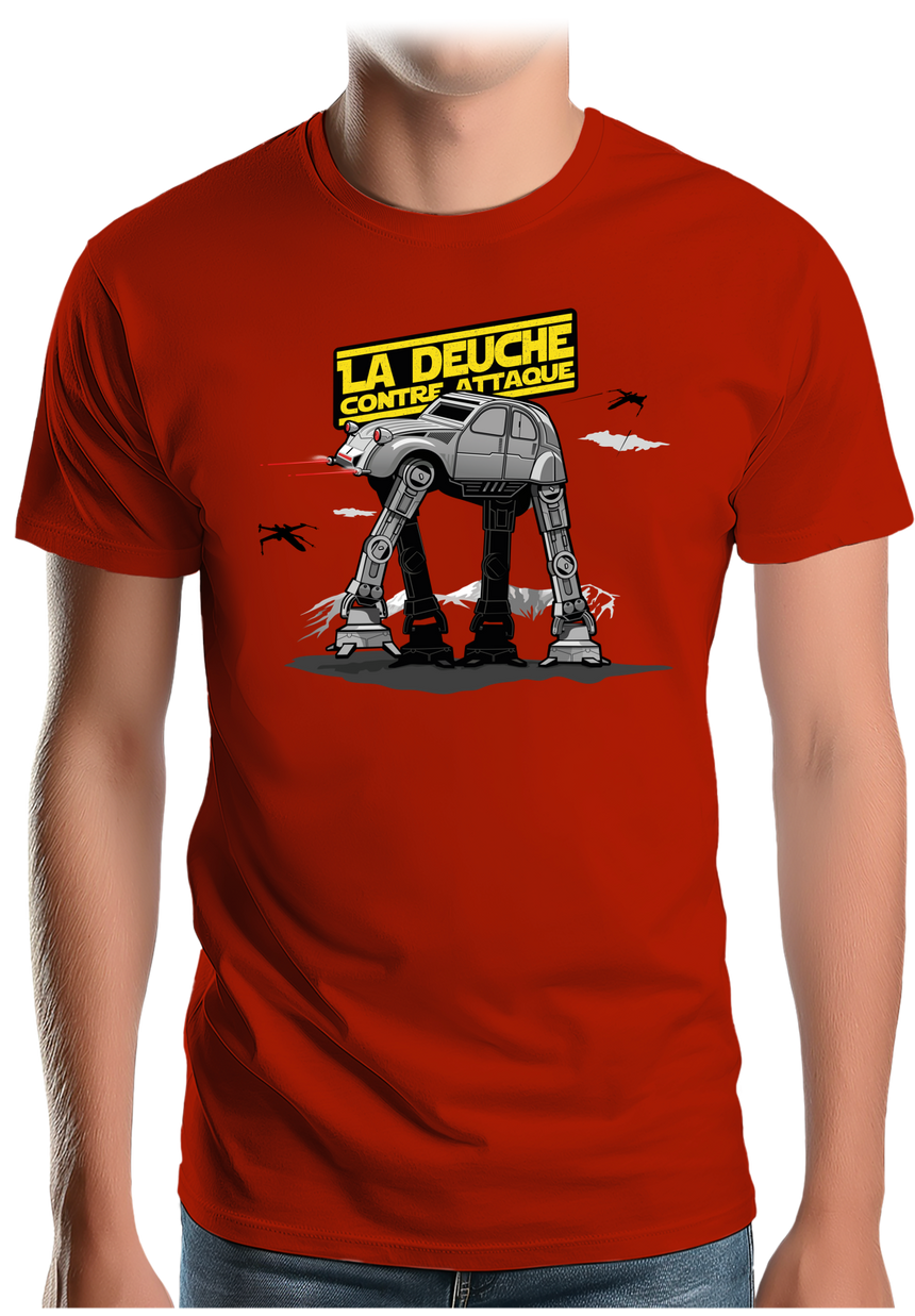 T-Shirt Homme Voiture 2CV contre attaque