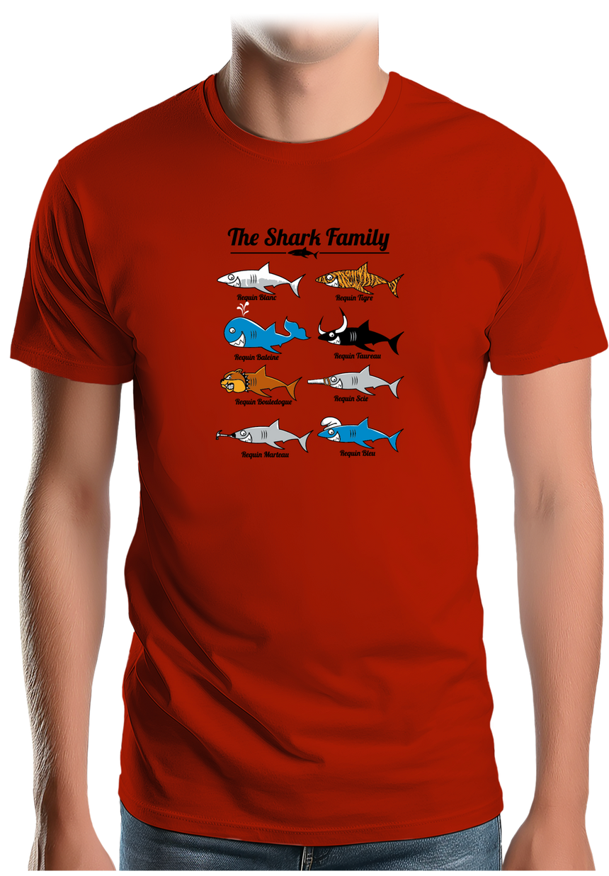 T-Shirt Homme La famille requin
