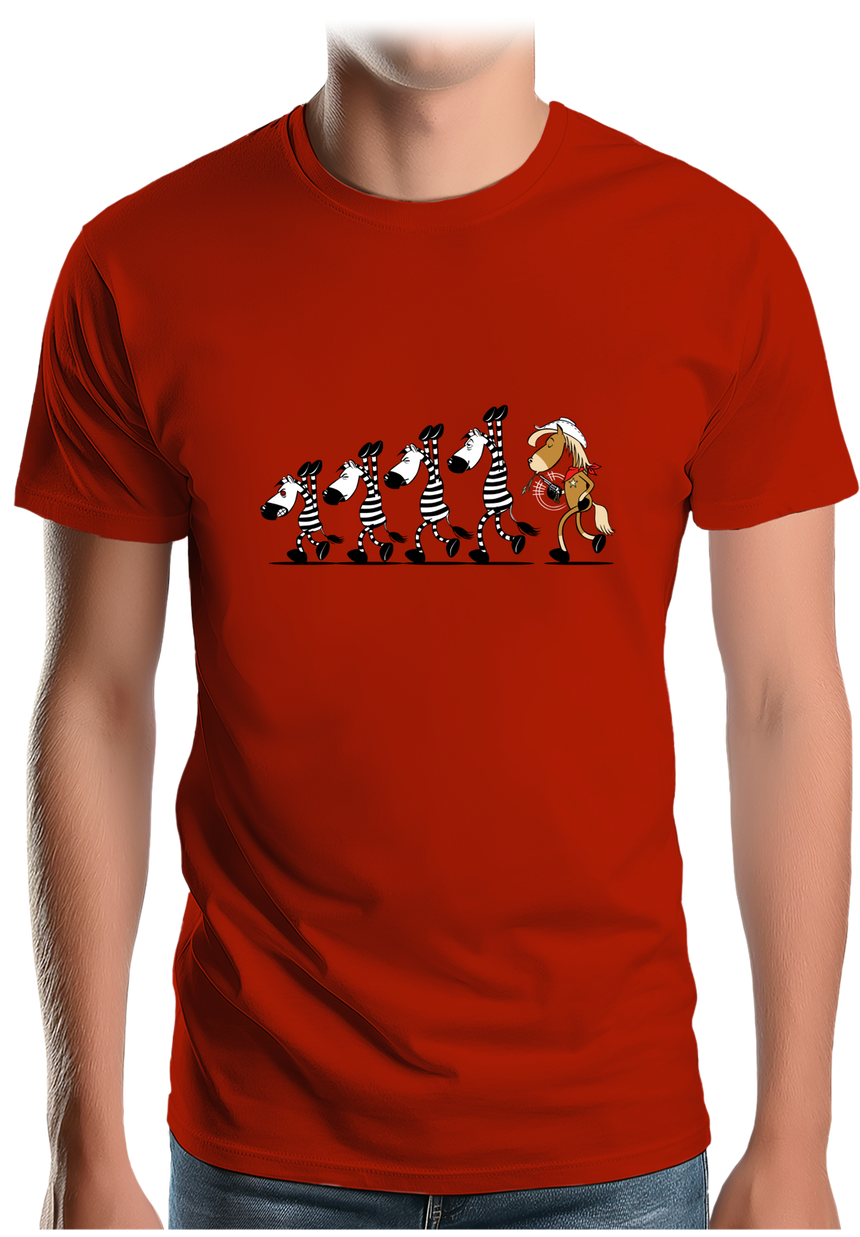 T-Shirt Homme Fin De Cavale zèbre et cheval