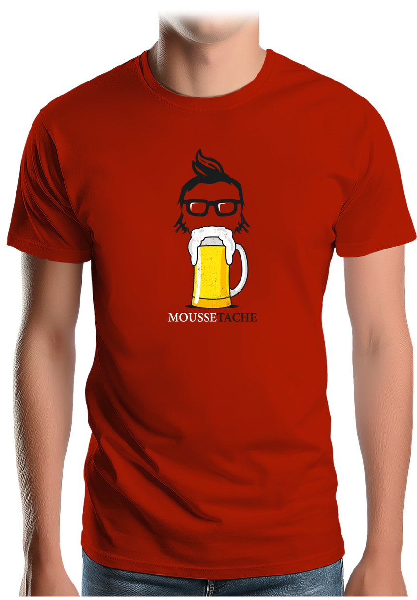 T-Shirt Homme La mousse tâche avec la bière