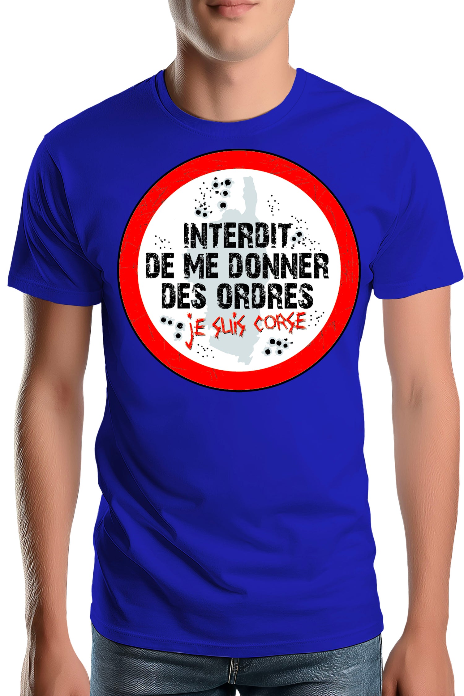 T-Shirt Homme Corse interdit de me donner des ordres