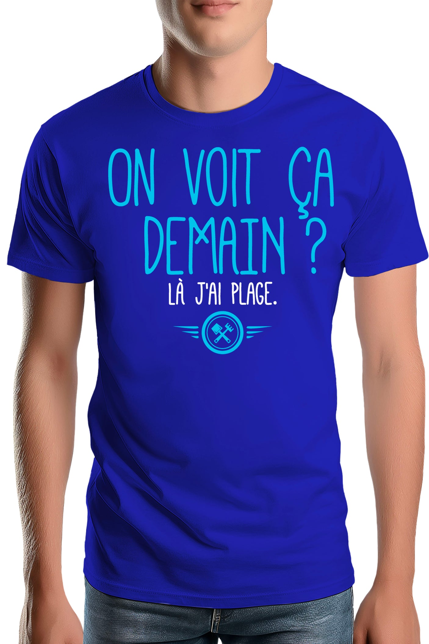 T-Shirt Homme On voit ça demain ? Là j'ai plage