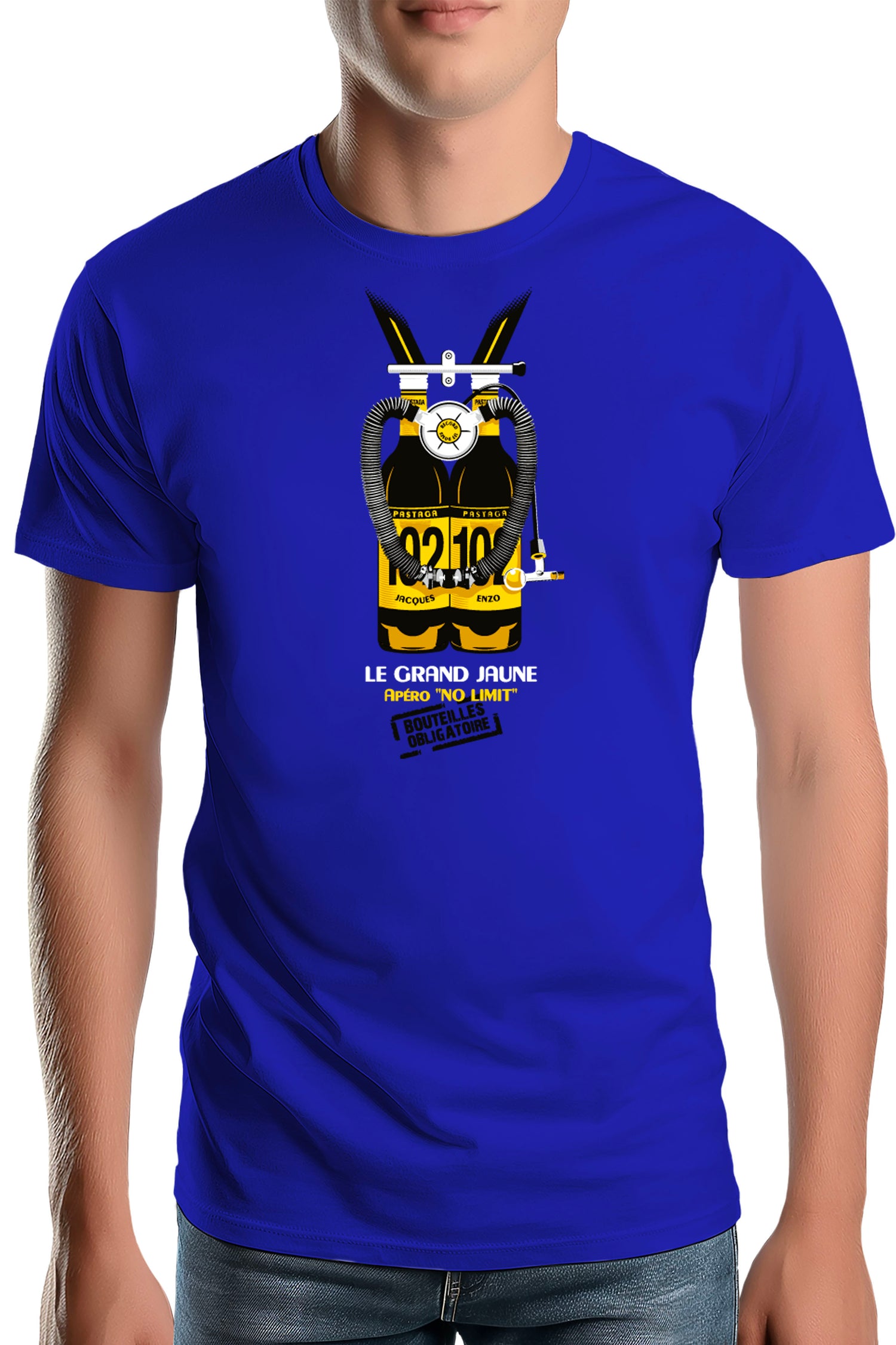T-Shirt Homme Le Gd Jaune bouteille oxygène (AU DOS)