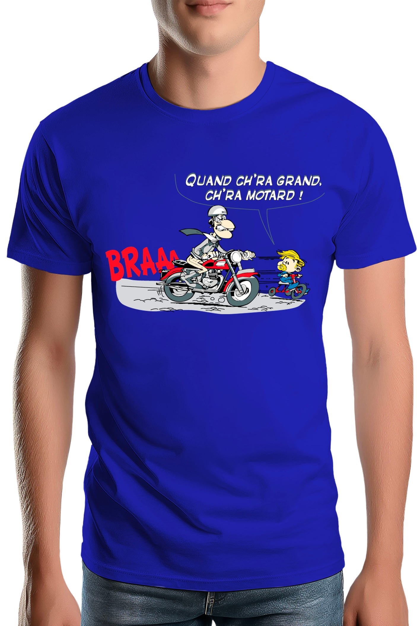 T-Shirt Homme Motard transmission fils