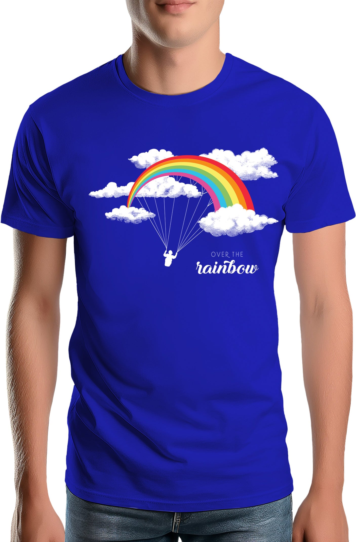 T-Shirt Homme Parapente arc en ciel
