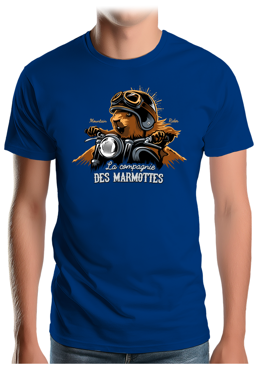 T-Shirt Homme Compagnie des Marmottes en Moto