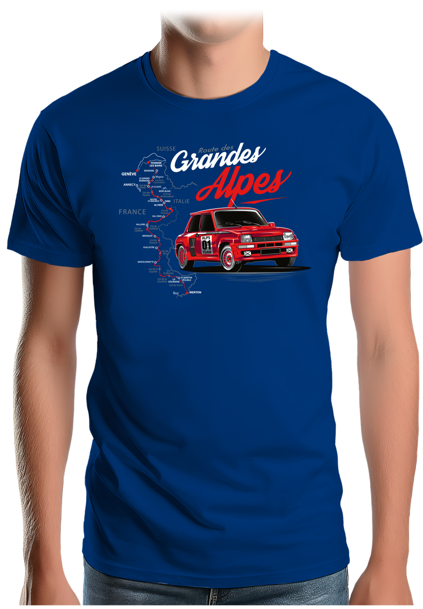 T-Shirt Homme La route des grandes Alpes en voiture