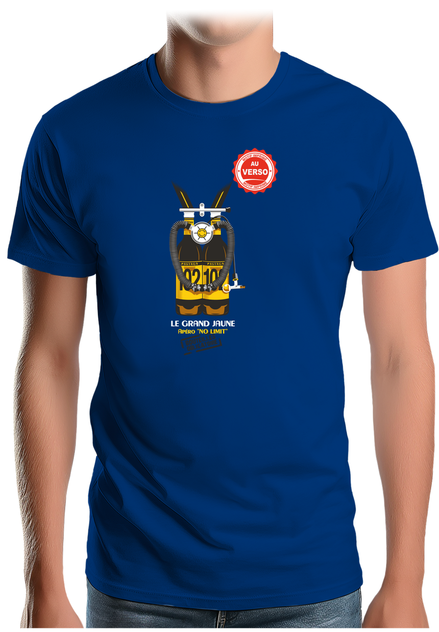T-Shirt Homme Le grand Jaune bouteille d'oxygène (AU DOS)