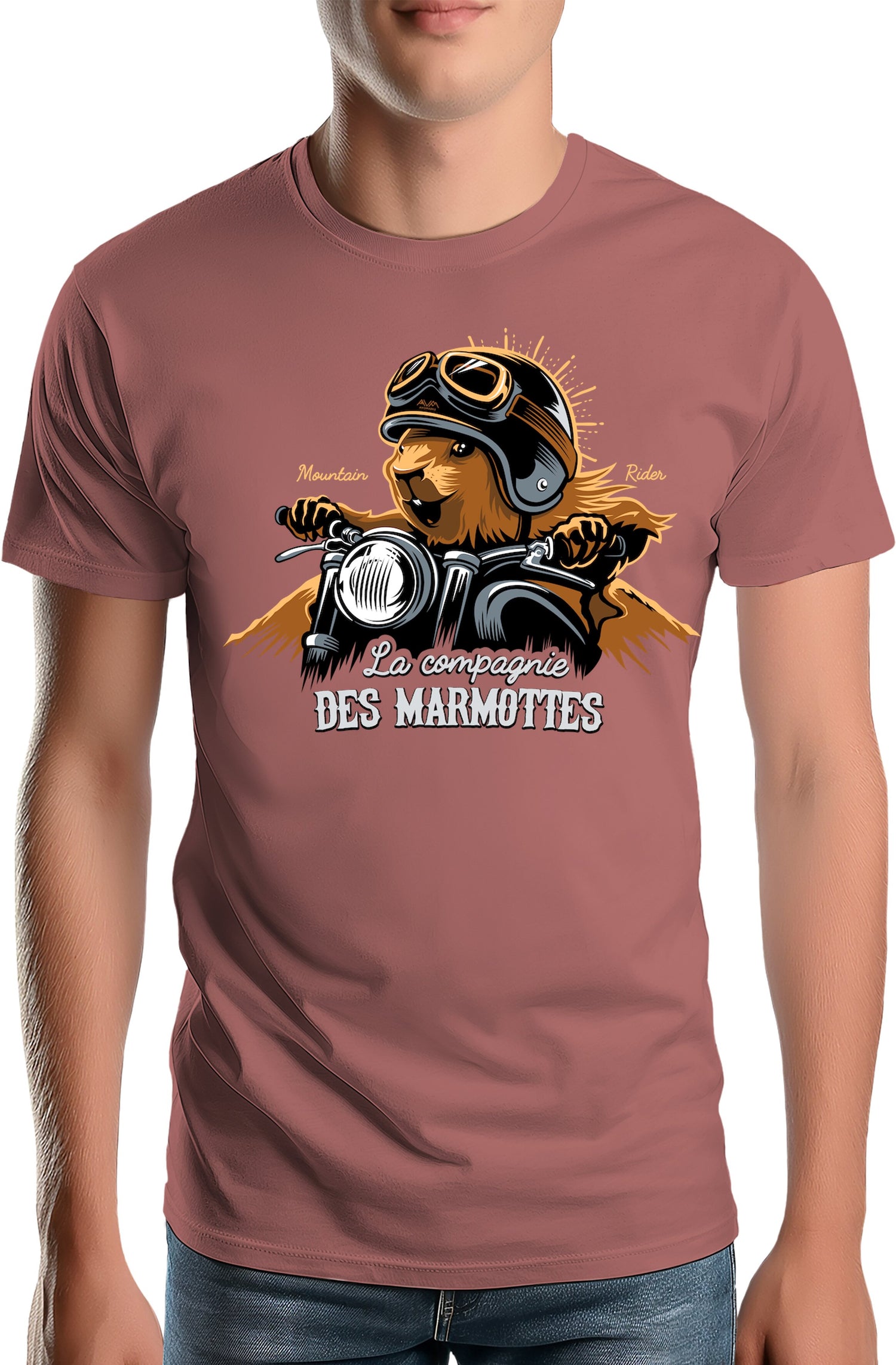 T-Shirt Homme Compagnie des Marmottes en Moto