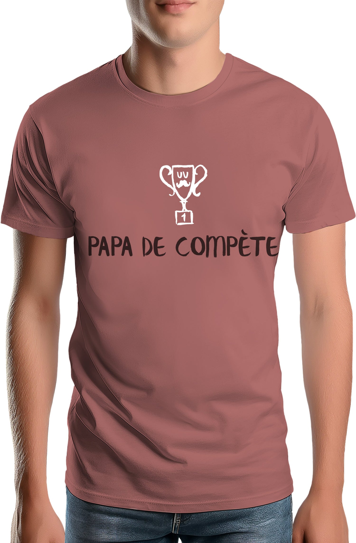 T-Shirt Homme Un super papa de compète (encre gonflante)