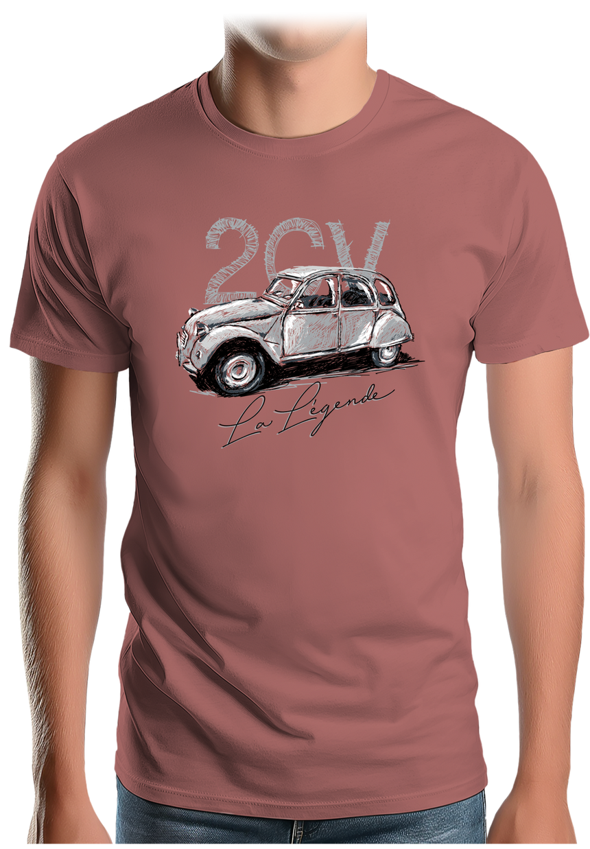 T-Shirt Homme La voiture 2CV en dessin