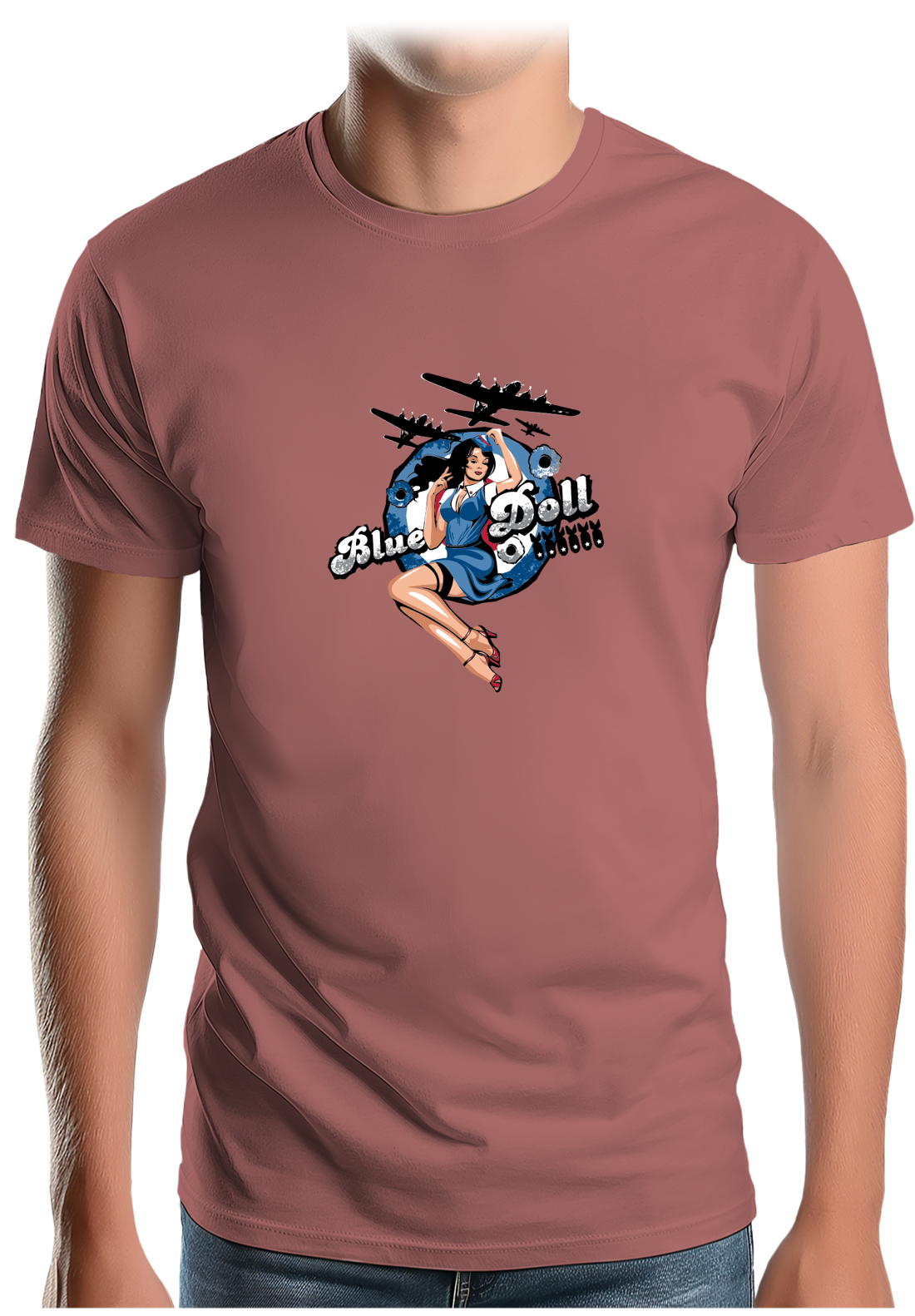 T-Shirt Homme Pin Up Avec Avion