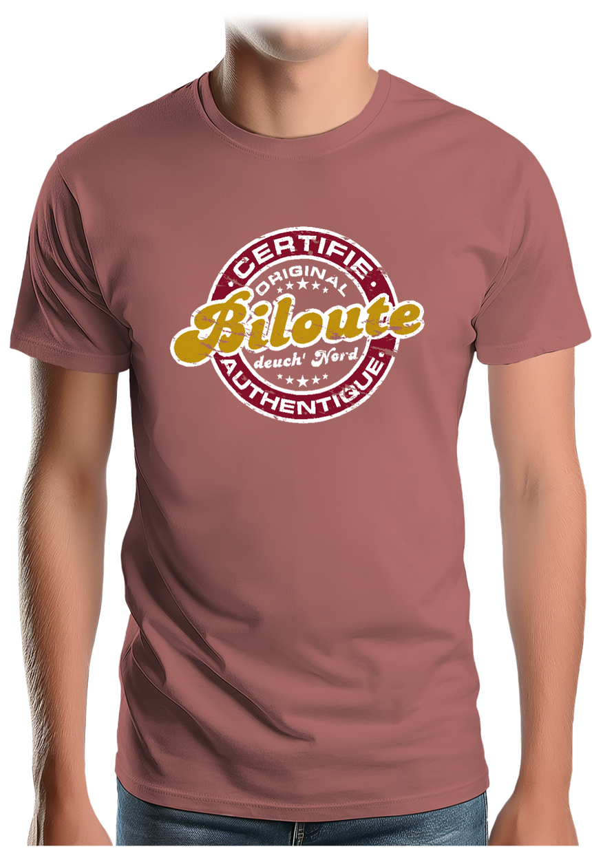 T-Shirt Homme Certifié authentique biloute ch'ti