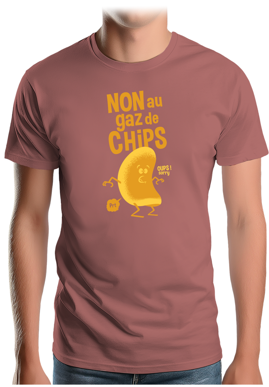 T-Shirt Homme Non aux gaz de chips