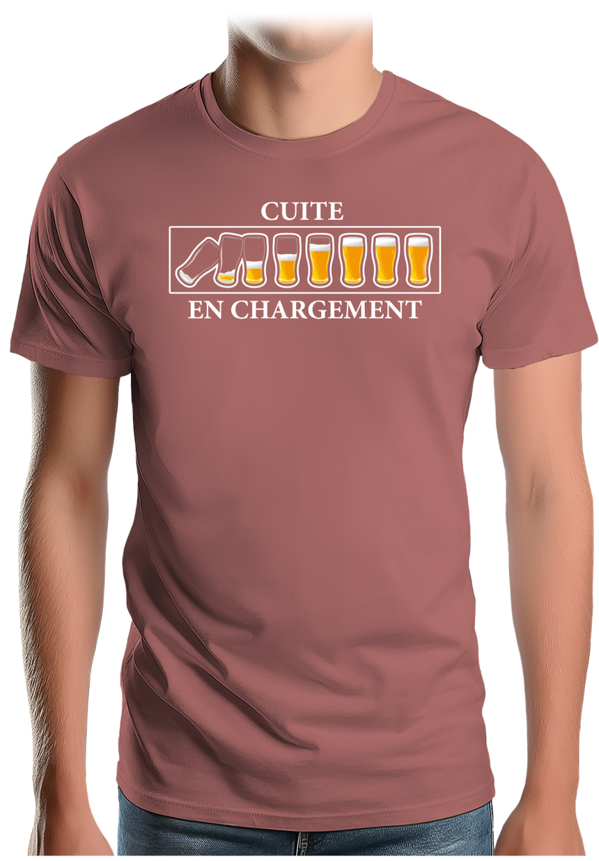 T-Shirt Homme Alcool, Cuite en chargement avec de la bière