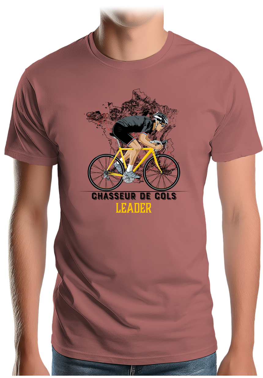 T-Shirt Homme Chasseur de Cols en vélo - Leader