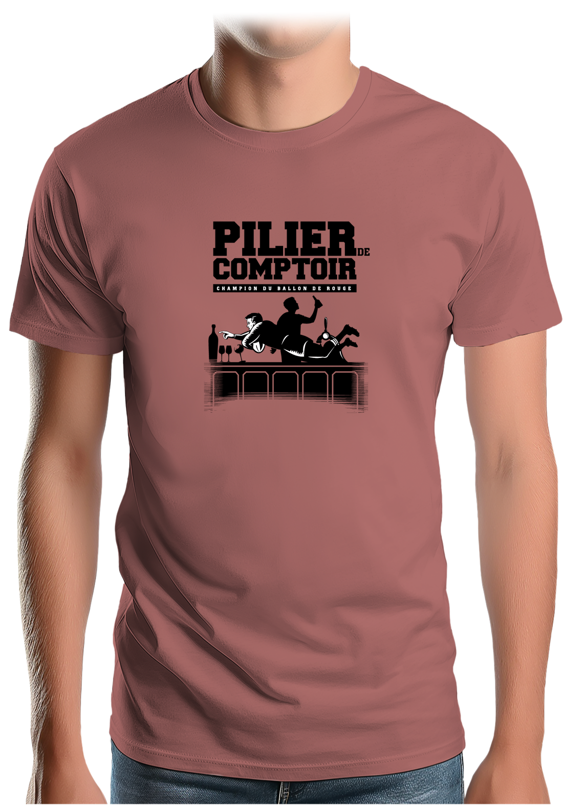 T-Shirt Homme Pilier de comptoir rugby