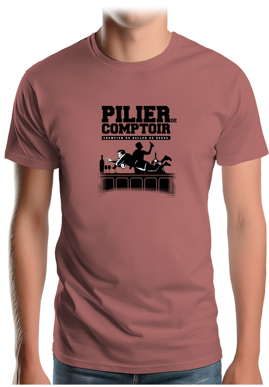 T-Shirt Homme Pilier de comptoir rugby