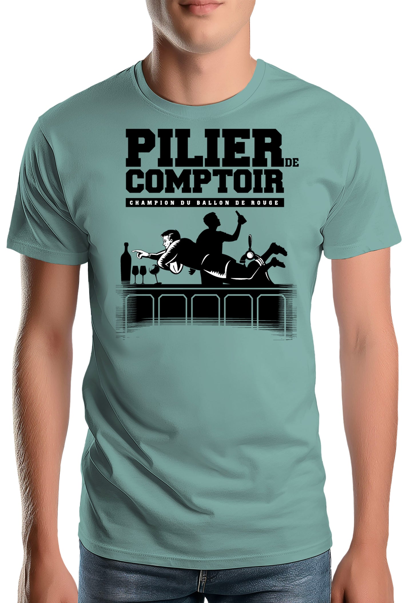 T-Shirt Homme Pilier de comptoir rugby