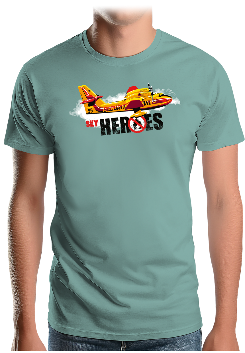 T-Shirt Homme Avion pompier pour éteindre les feux