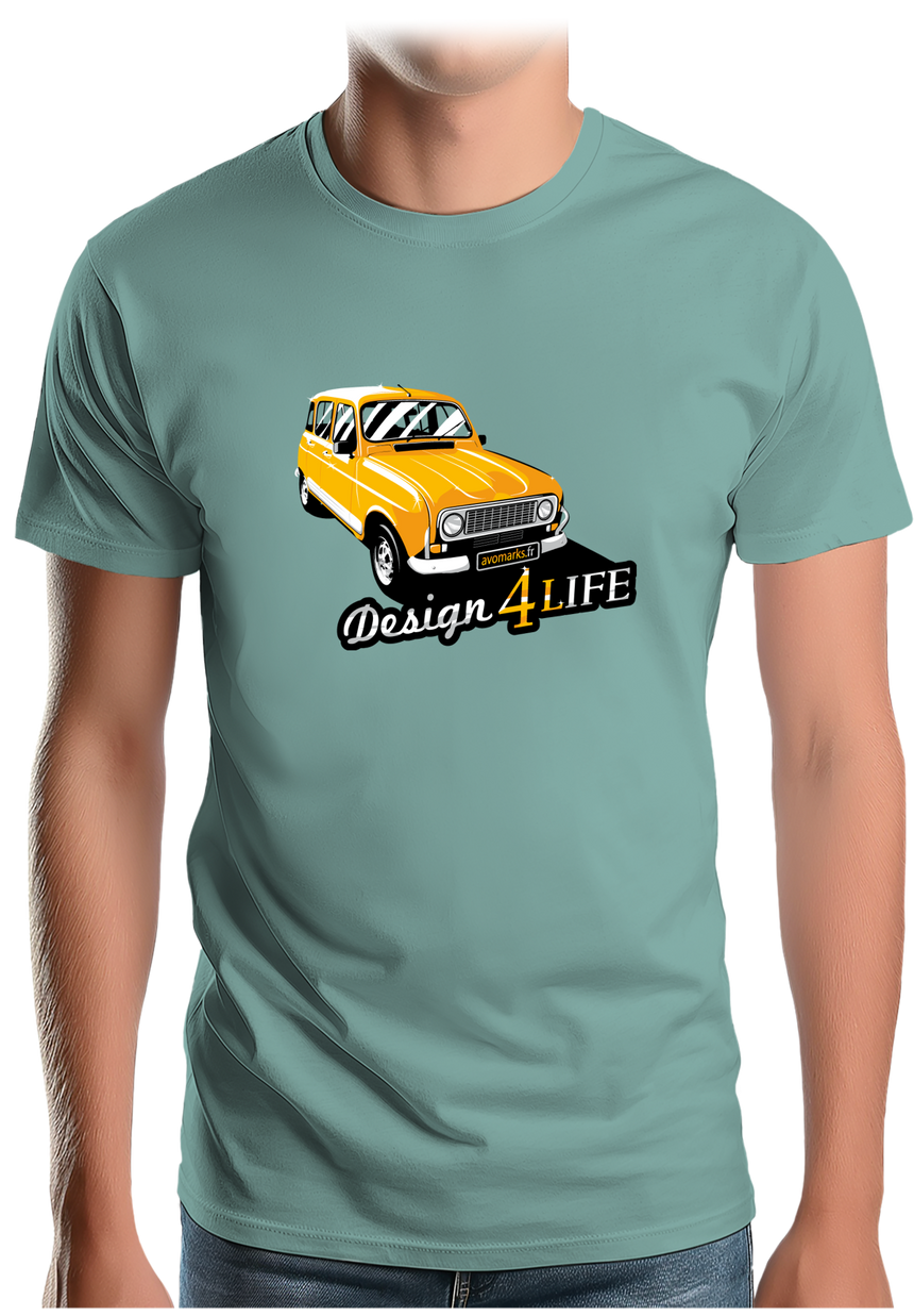 T-Shirt Homme Voiture Design 4L