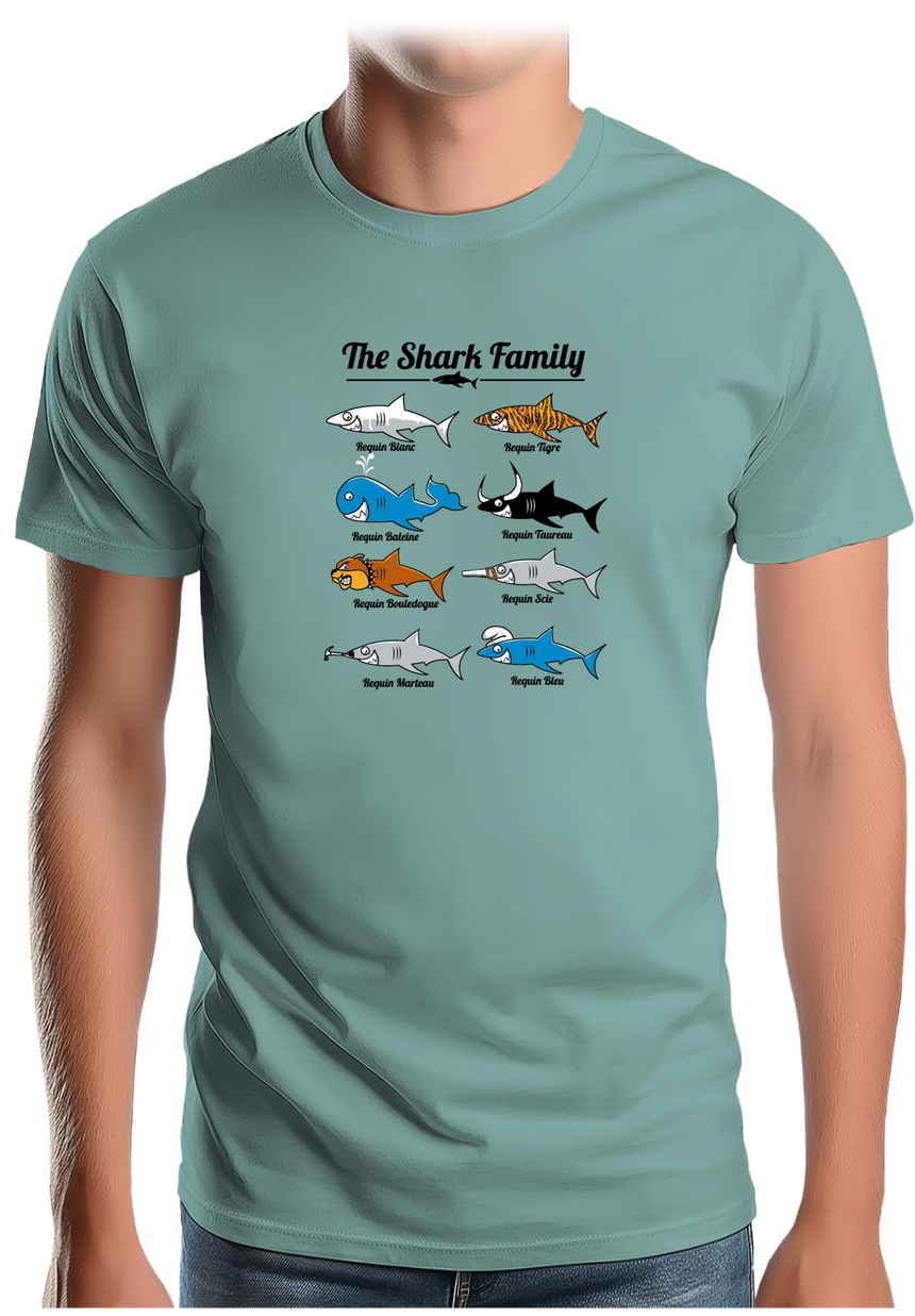 T-Shirt Homme La famille requin