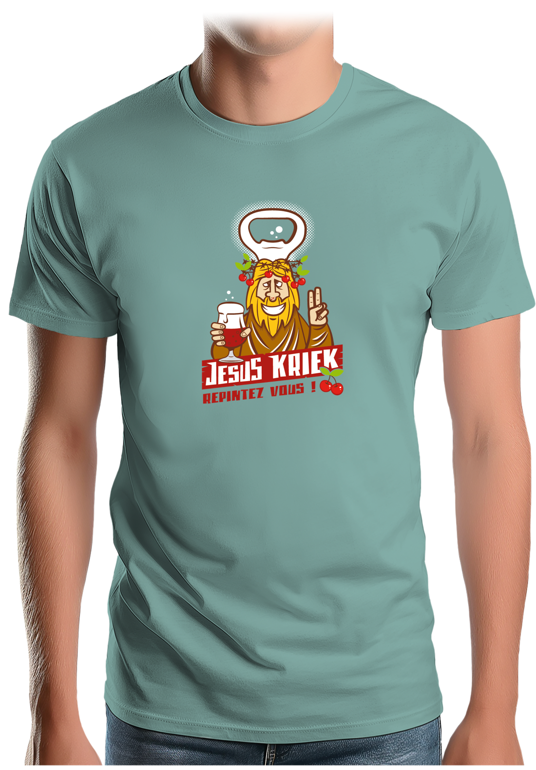 T-Shirt Homme La bière Jesus Kriek