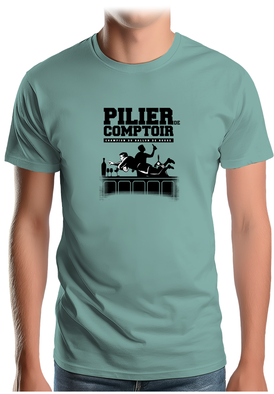 T-Shirt Homme Pilier de comptoir rugby