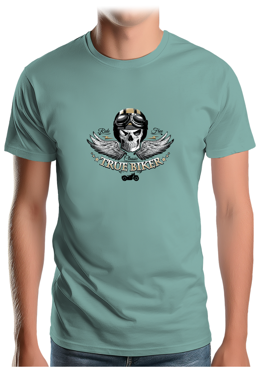 T-Shirt Homme True biker tête de mort