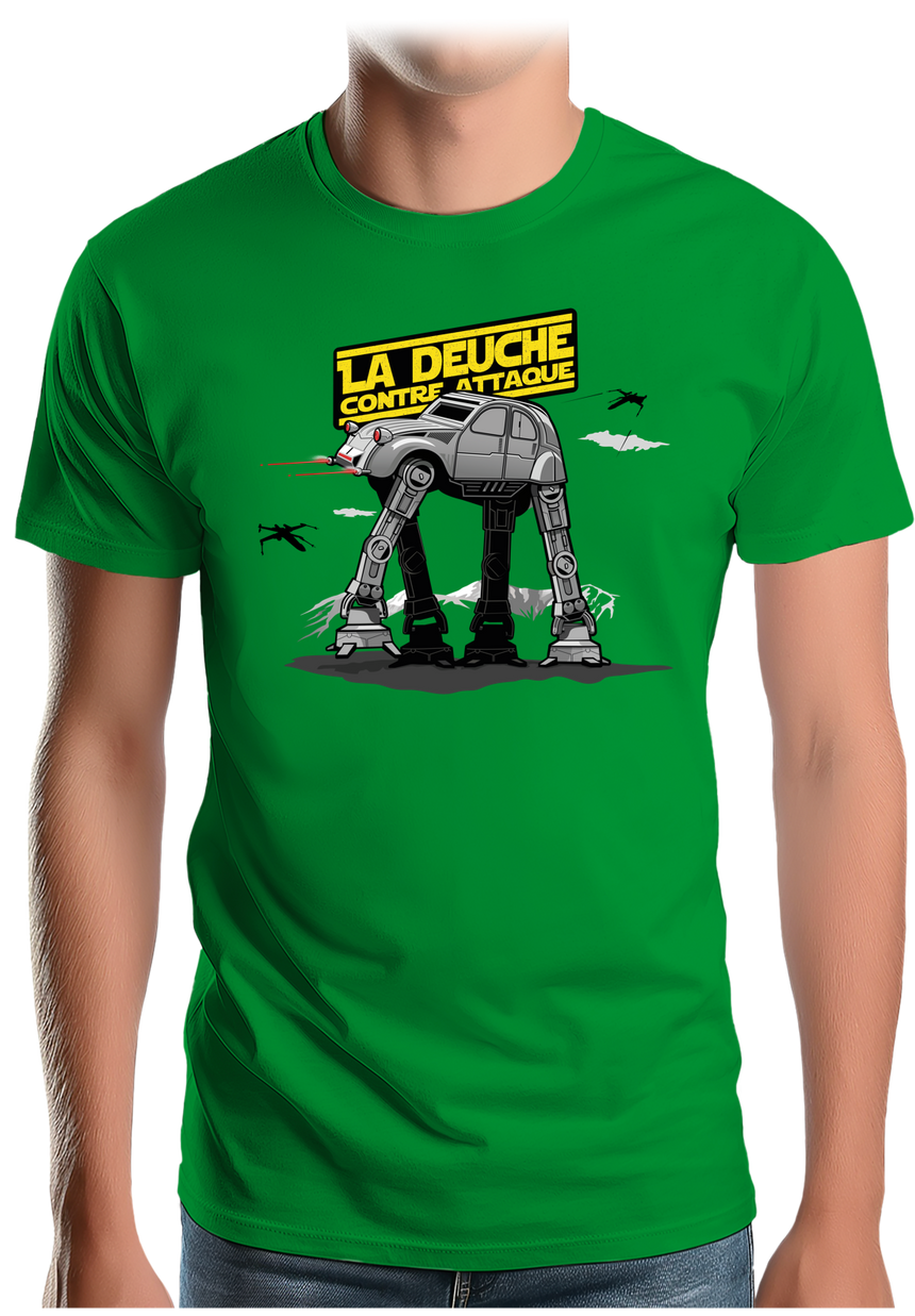T-Shirt Homme Voiture 2CV contre attaque