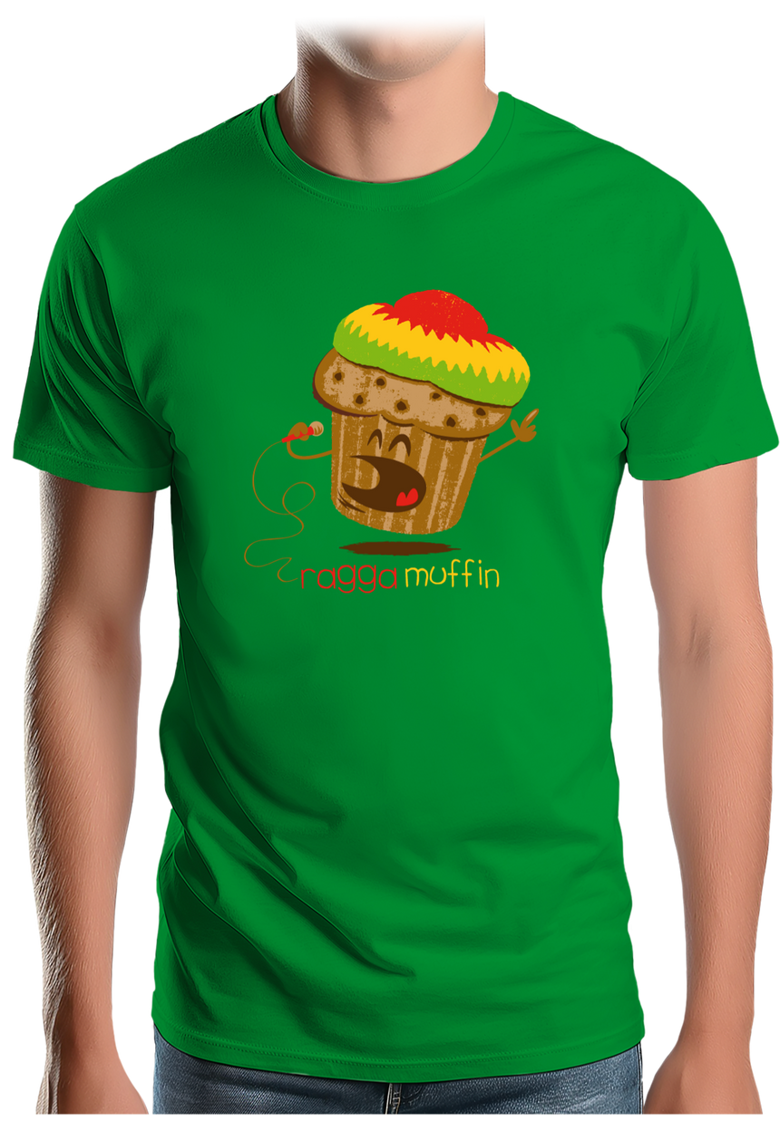 T-Shirt Homme Chanteur de Reggae en muffin