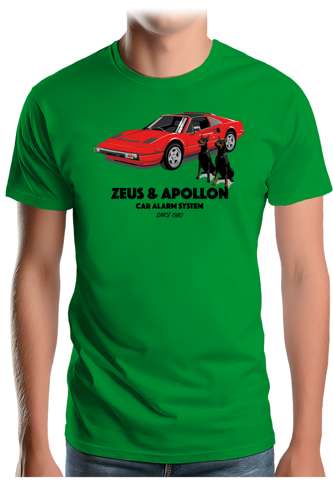 T-Shirt Homme Zeus et Apollon Voiture Alarme