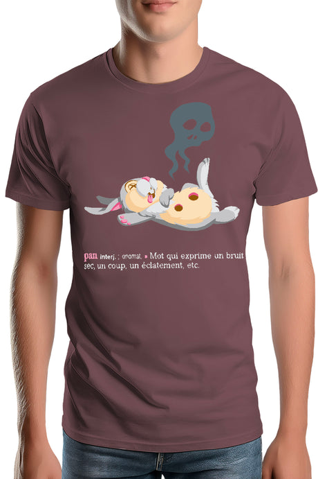 T-Shirt Homme Pan ! Lapin Couche