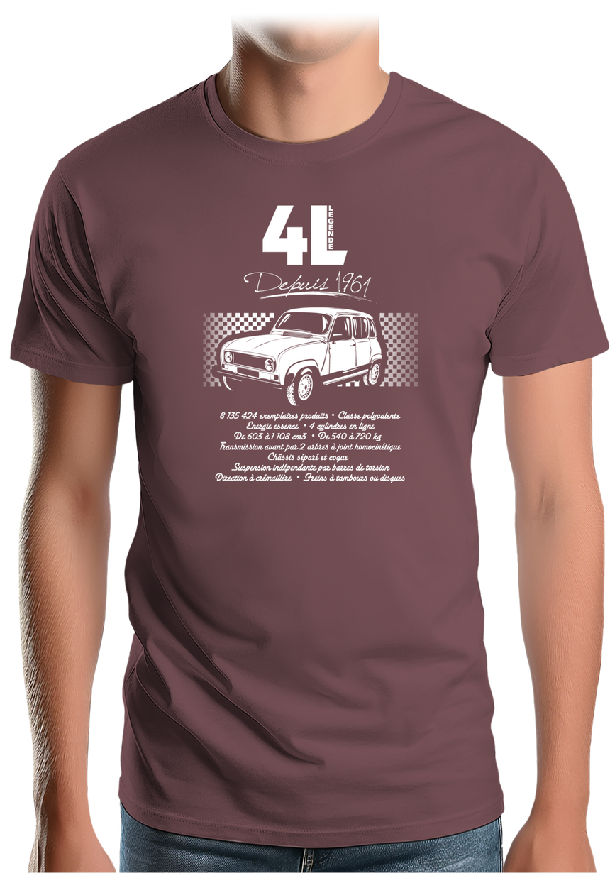 T-Shirt Homme Voiture 4L pour les fans