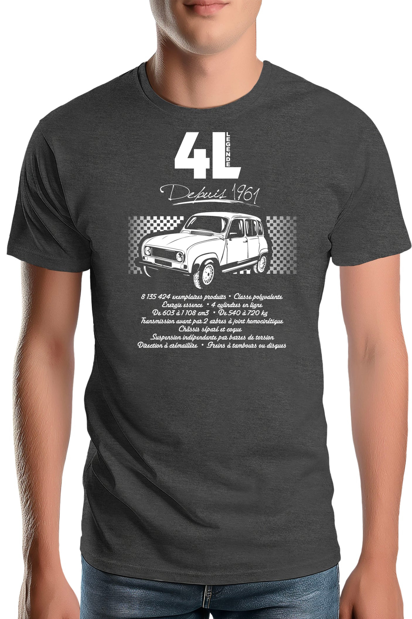 T-Shirt Homme Voiture 4L pour les fans