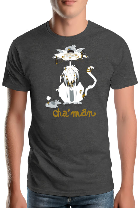 T-Shirt Homme Cha'man, le chat peace and love