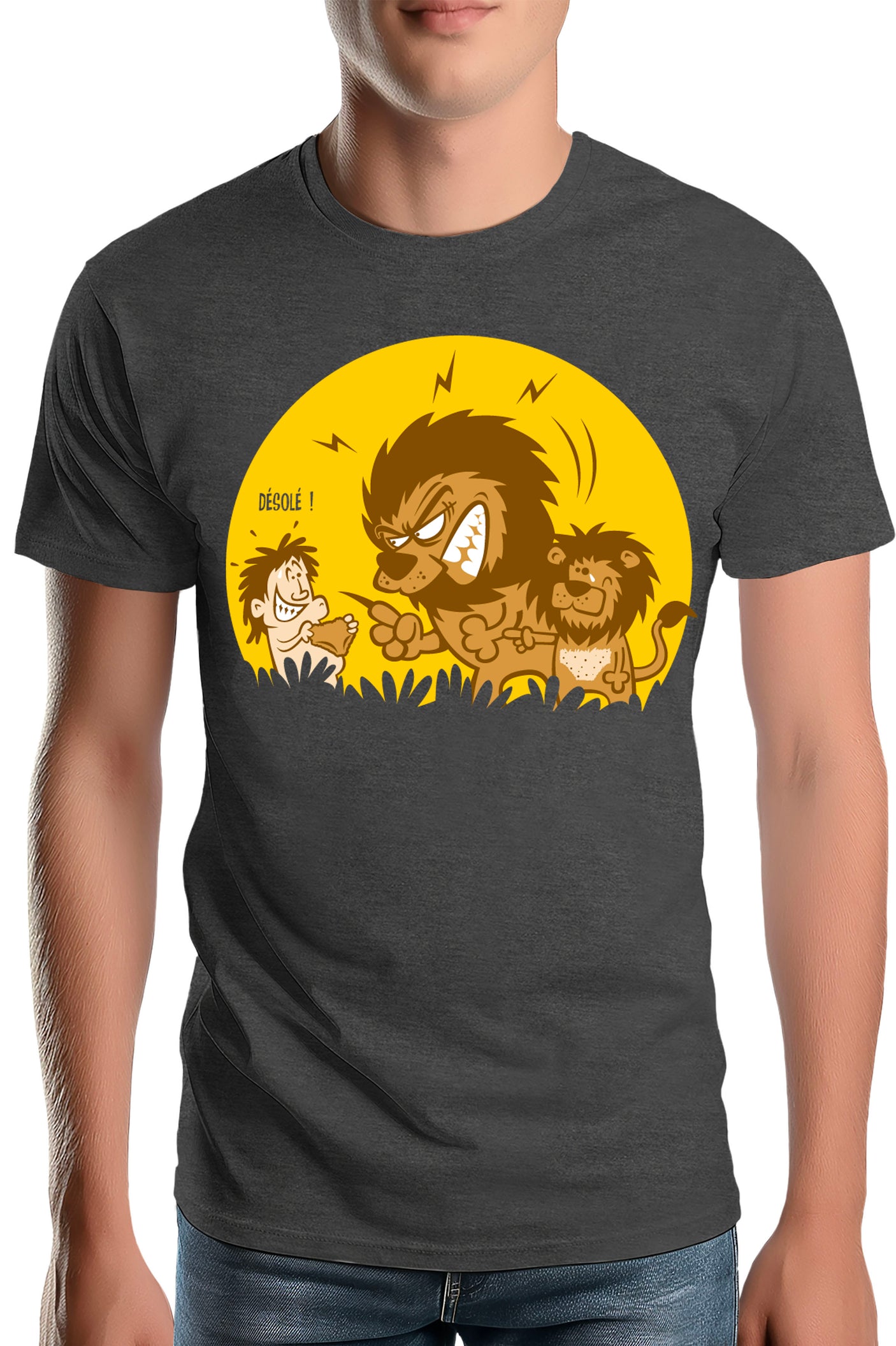 T-Shirt Homme Lion et bébé