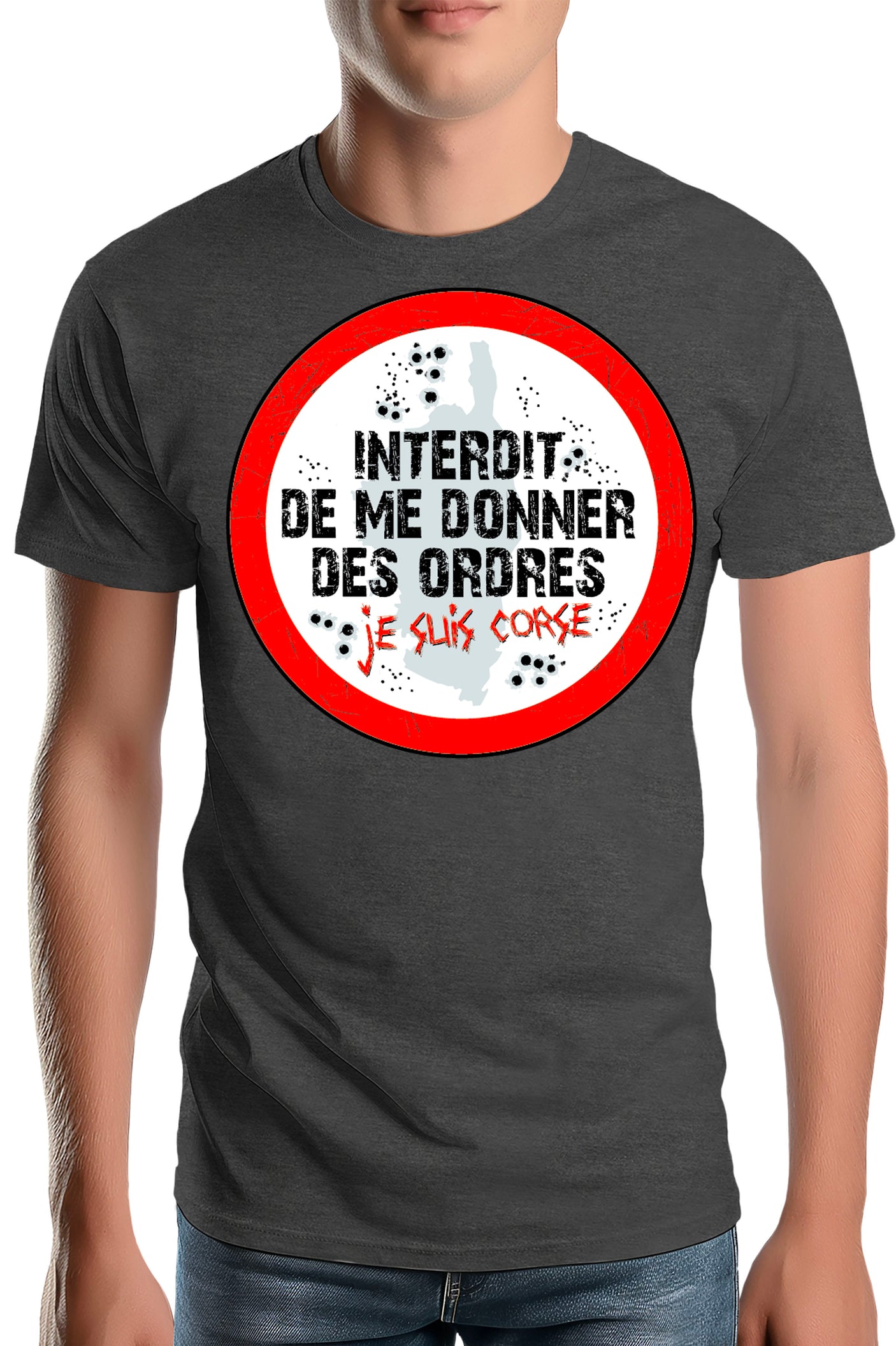 T-Shirt Homme Corse interdit de me donner des ordres